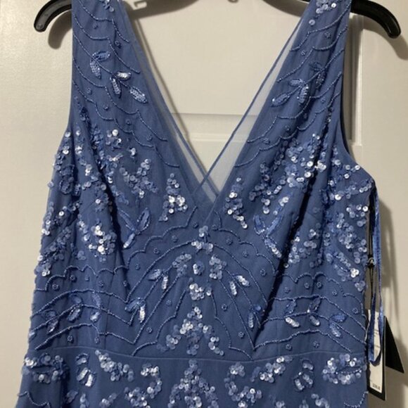 Adrianna Papell Tea Length French Blue dress - Picture 3 of 9